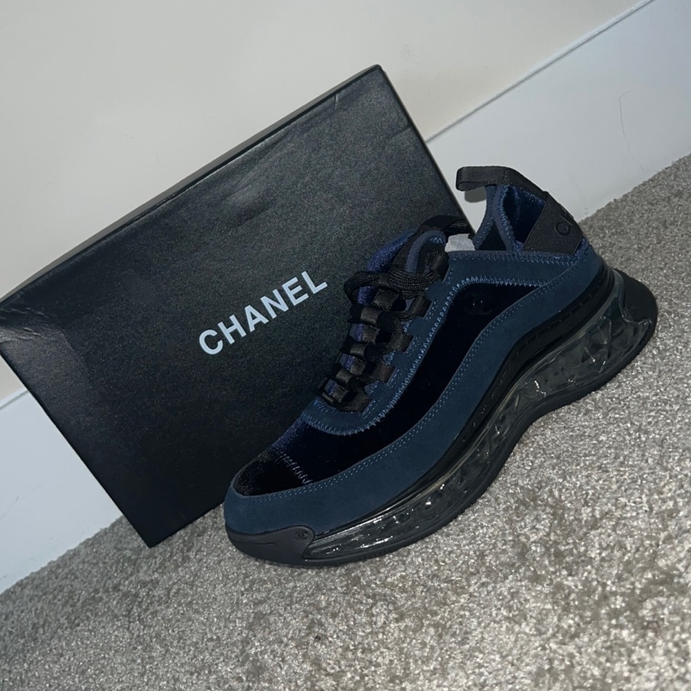 Chanel Fashion Sports Shoe in Navy Blue. - Picture 1 of 5